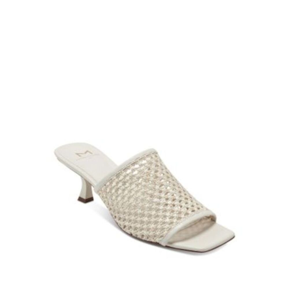 MARC FISHER LTD Womens Ivory Eyelet Juliette Flare Heeled Mules Shoes 11 M